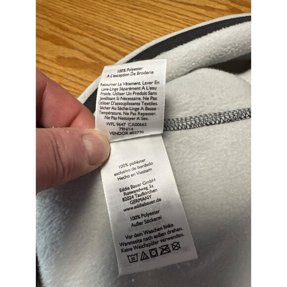 Eddie Bauer Mens Gray & White Fleece Snap Pullover Size M - Picture 8 of 10